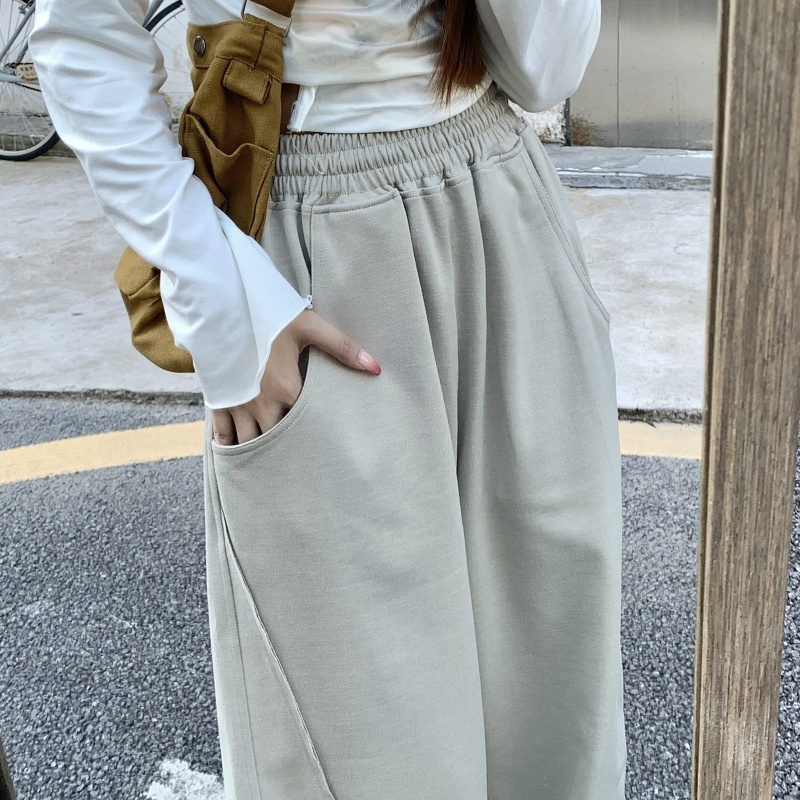 Quần dài SUXI lưng cao ống rộng phong cách Hàn Quốc cho nữ