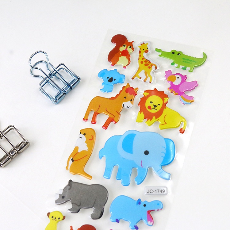 1 tấm sticker hình dán nổi 3D đồ chơi trẻ em học Tự làm sổ tay, nhật ký nhãn dán trang trí dễ thương nhiều chủ đề hay