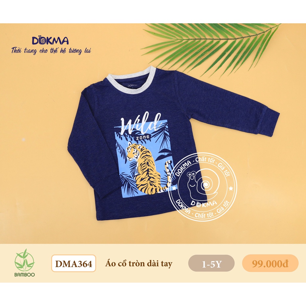 Dokma - Áo cổ tròn dài tay chất bamboo cho bé 1-5 tuổi DMA364