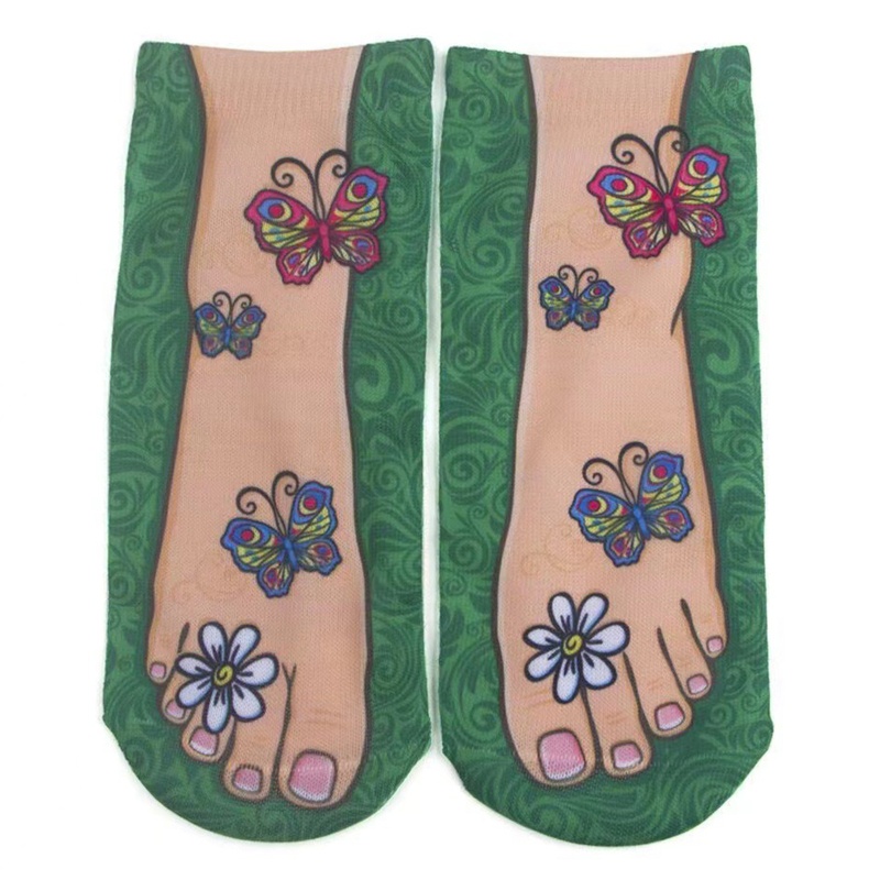 XIXI Đôi Vớ Cotton Polyester In Hình Bướm 3D Dễ Thương Dành Cho Nam Nữ