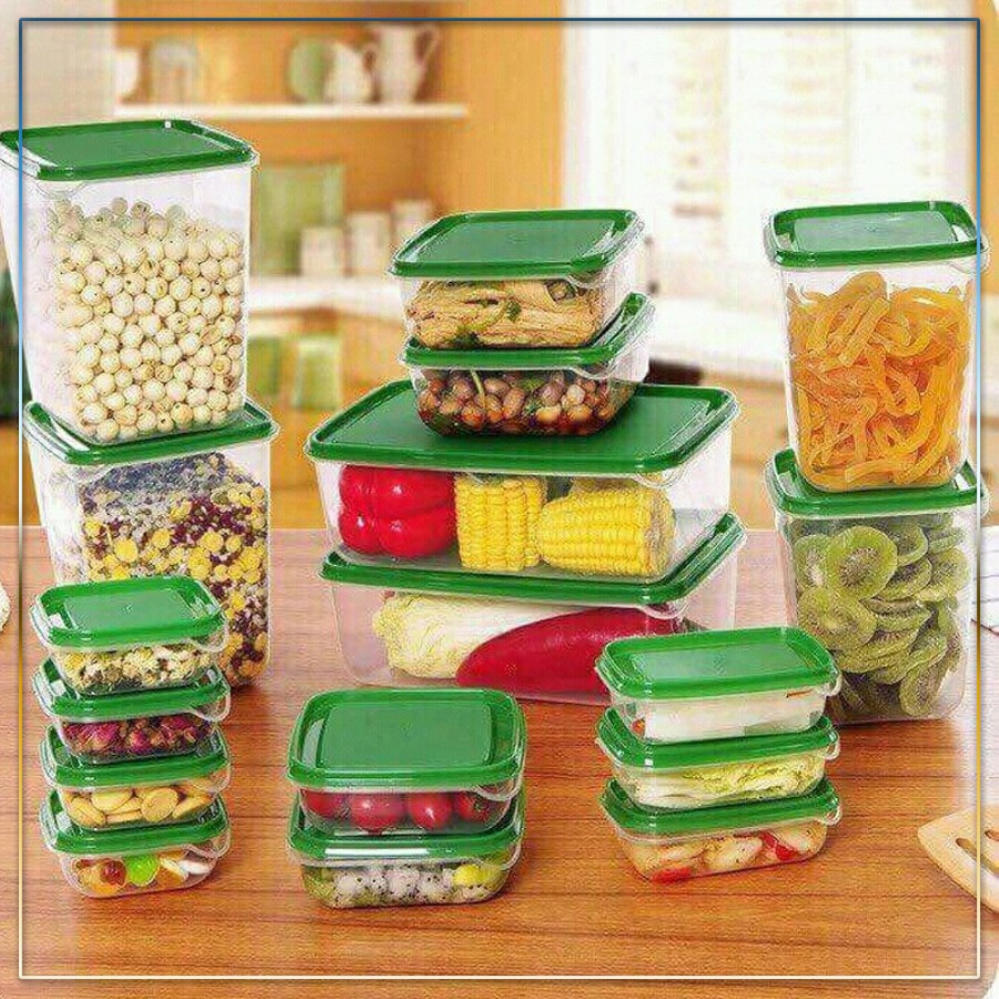 Bộ hộp thực phẩm 17 món nhựa an toàn cao cấp đựng thực phẩm bảo quản tủ lạnh