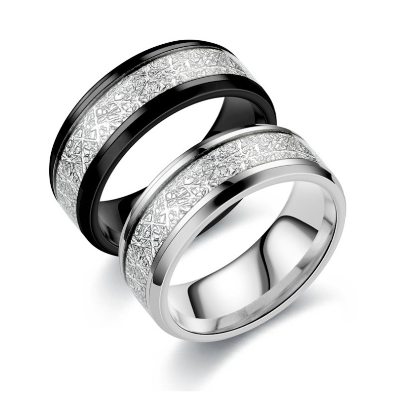 8mm Thiế Nhẫn titan Bằng Thép Không Gỉ Cao Cấp Cỡ 6-12 Đơn GiảnCho Nam Và Nữ