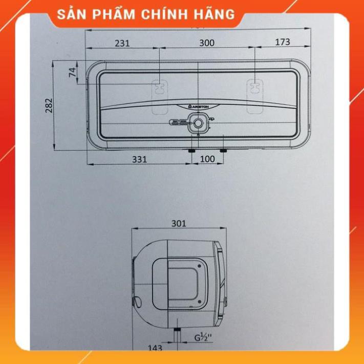 [Hỏa tốc 1H] Bình Nóng Lạnh Gián Tiếp ARISTON SLIM2 RS 20 LÍT - SL2 20RS (Hàng chính hãng - Bảo hành  12 tháng)