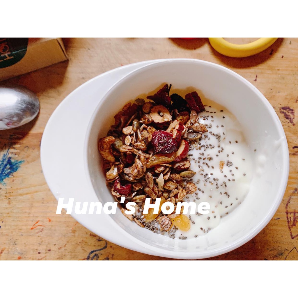 Ngũ cốc nguyên hạt Granola Huna's Home - Ăn ngon, ăn nhiều không lo béo