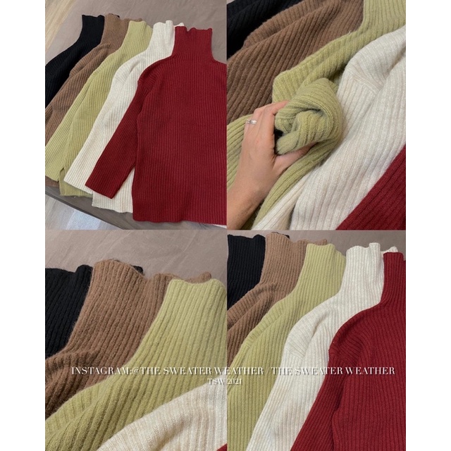 (Ảnh thật) Áo len đũa cổ lọ 5 màu trơn the.sweaterweather TSW | BigBuy360 - bigbuy360.vn