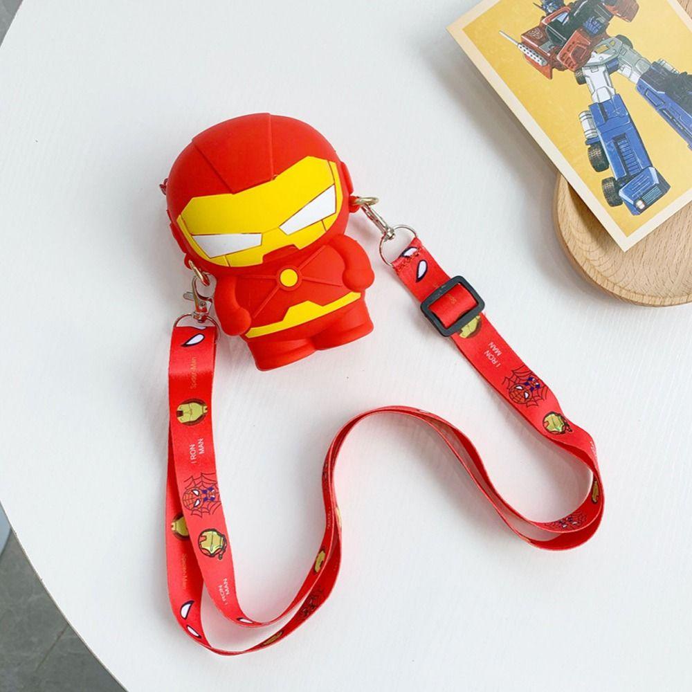 Túi Đeo Vai Mini Bằng Silicon Hình Báo / Người Dơi / Captain America Dễ Thương Cho Bé Trai