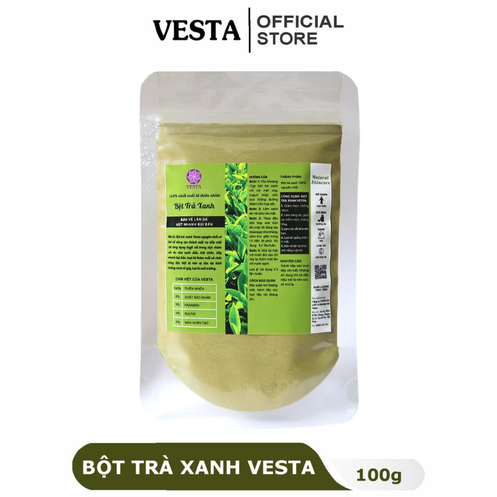 Bột Trà Xanh - 𝑭𝒓𝒆𝒆𝒔𝒉𝒊𝒑 - Bột Matcha Trà Xanh Nguyên Chất Vesta 100gr