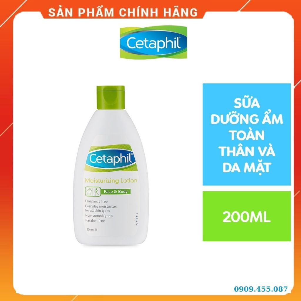 ⚡Hàng Chính Hãng ⚡ Sữa dưỡng ẩm toàn thân và da mặt CETAPHIL MOISTURIZING LOTION 200 ML