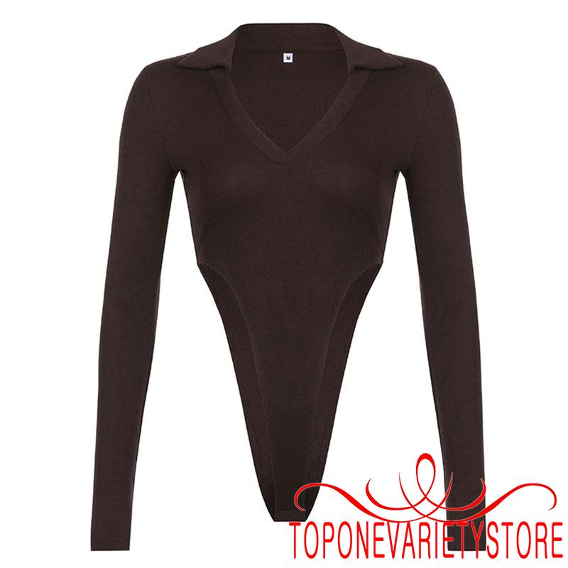 Áo liền quần tay dài cổ chữ V màu sắc nhã nhặn cho nữ | BigBuy360 - bigbuy360.vn