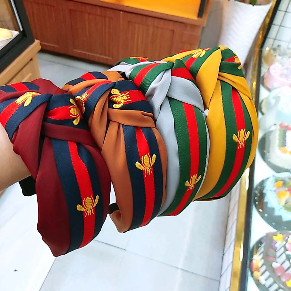 Băng Đô Cài Tóc Bản Rộng Bằng Vải Màu Trơn Thắt Nút Bản Rộng Thời Trang Hàn Quốc Cho Nữ