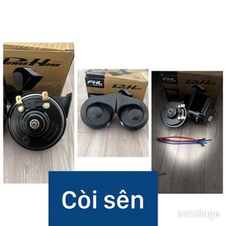 Còi Sihai chính hãng hộp 2 còi-2 jack dạng sên lắp cho tất cả dòng xe oto