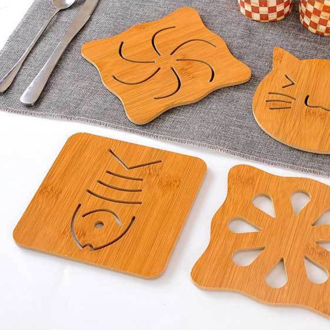 Miếng lót côc chén gỗ nhiều hình