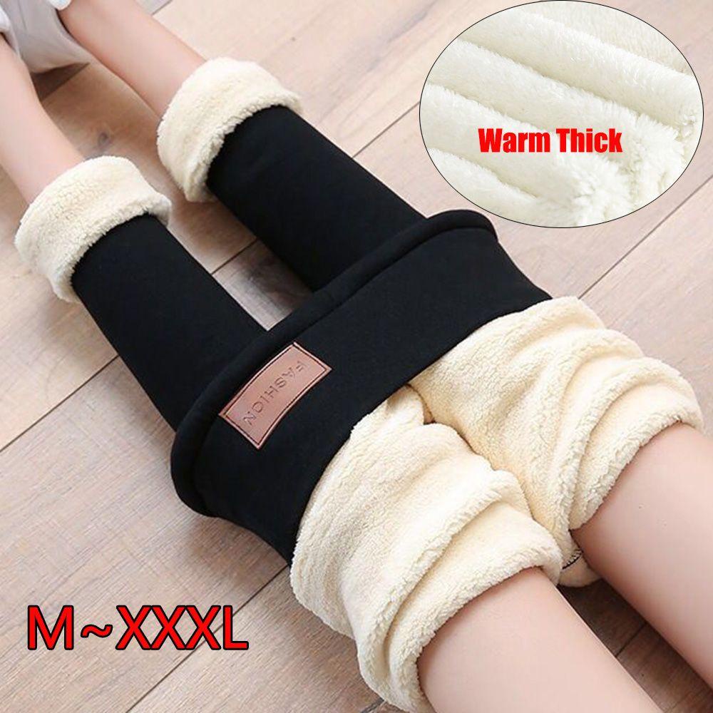Quần Legging Lưng Cao Chất Liệu Cashmere Phối Lông Cừu Thời Trang Cho Nữ
