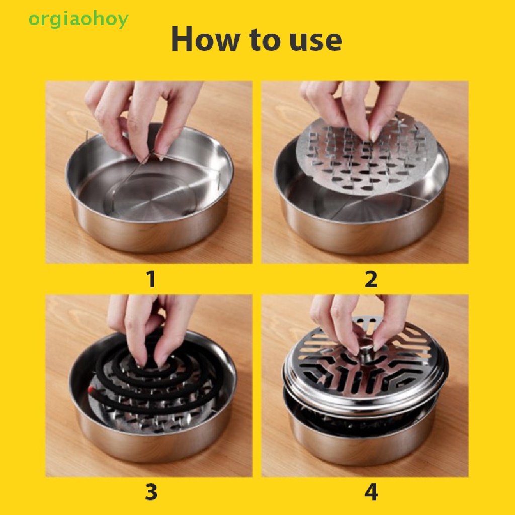 Khay Đựng Nhang Muỗi Hình Tròn Bằng Thép Không Gỉ Tiện Dụng
