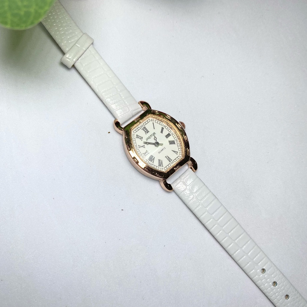 Đồng hồ Nữ - Dây trắng da bản nhỏ gọn - kèm hộp