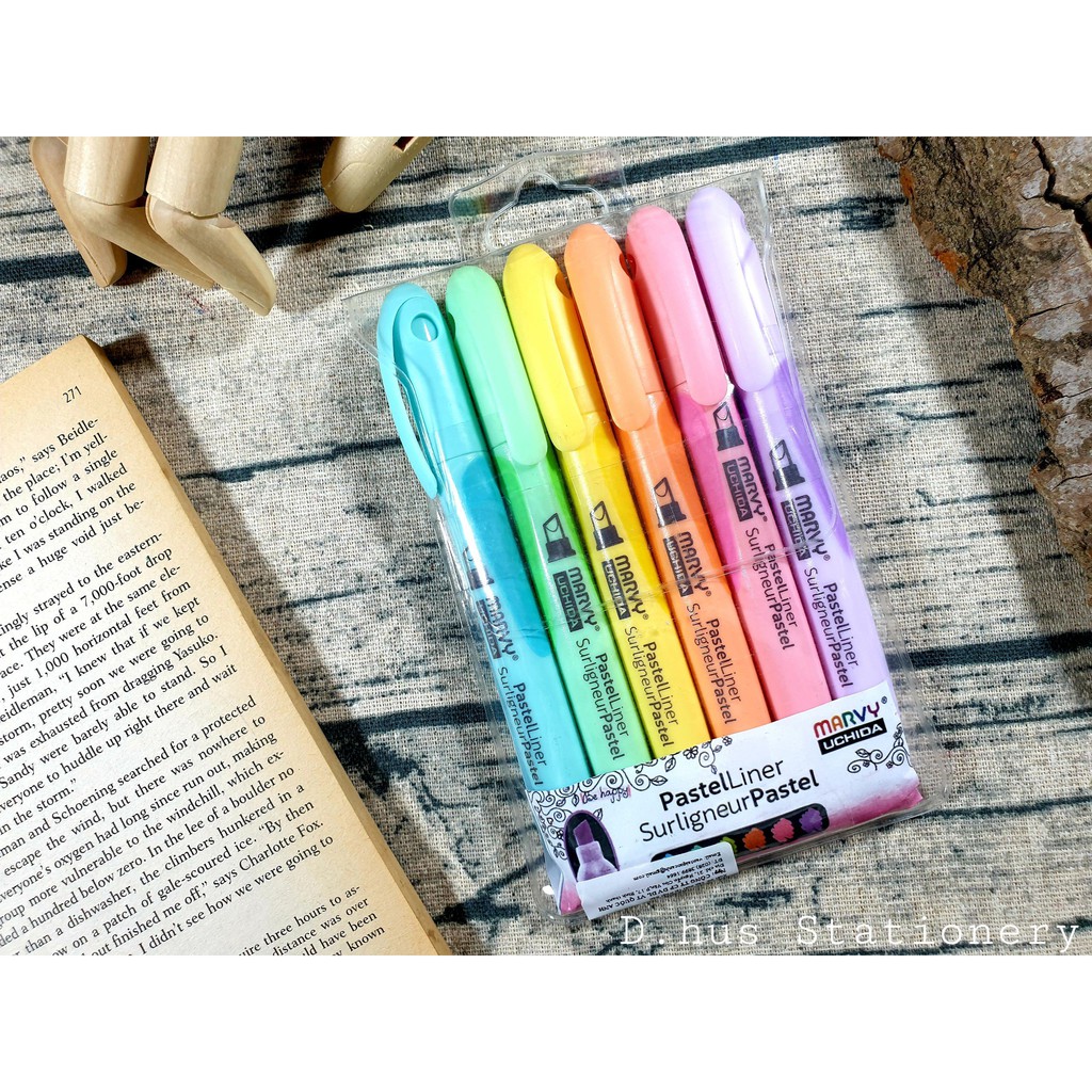 Bộ 6 Màu Highlight Marvy Pastel