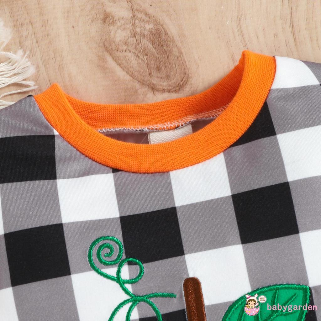 Bộ Áo Liền Quần Tay Dài In Họa Tiết Bí Ngô / Quả Bí Ngô Halloween Dành Cho Trẻ Em 0-18 Tháng Tuổi