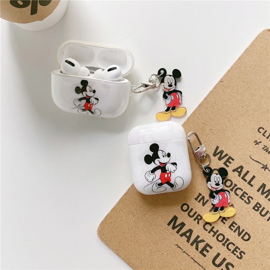 Vỏ Bảo Vệ Hộp Sạc Tai Nghe Airpods Pro2 Airpods Pro Airpods3 gen3 Airpods2 Hình Chuột Mickey Mouse Dễ Thương Ốp