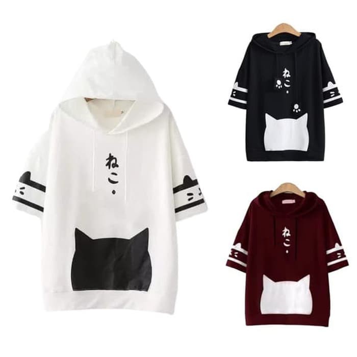 Áo Hoodie In Hình Mèo Phong Cách Nhật Bản Xinh Xắn Cho Nữ