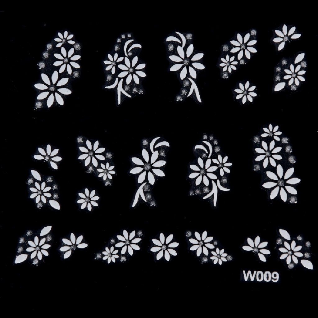 Set 30 Tấm Hình Dán Hoa 3D Trang Trí Móng Tay