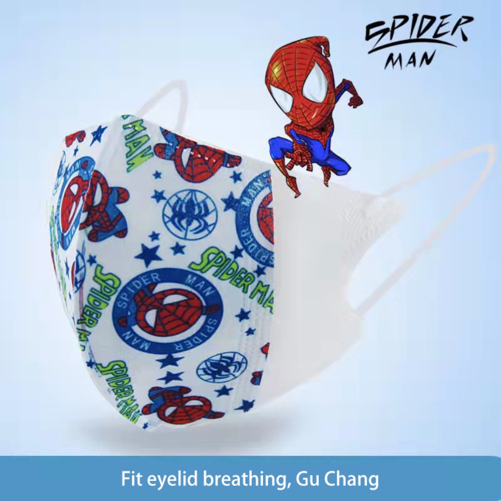 Khẩu Trang 3D Ba Lớp Thoáng Khí Họa Tiết Hoạt Hình Dành Cho Trẻ Em Và Người Lớn