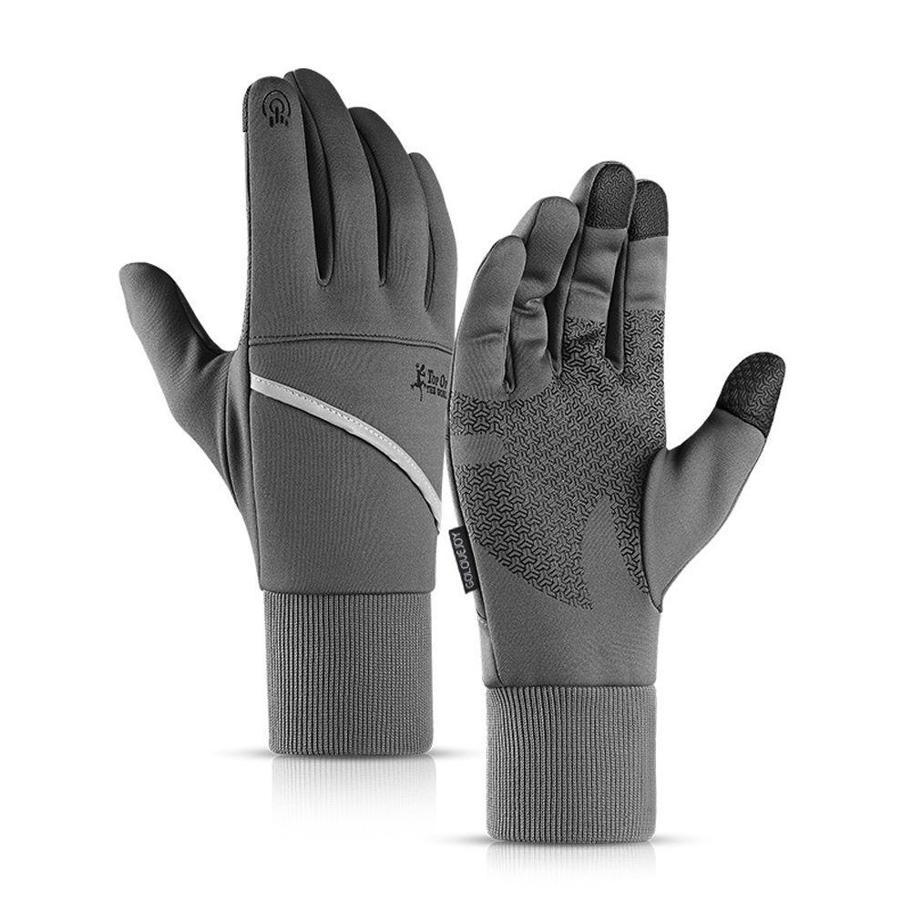 Găng Tay Giữ Ấm Bằng Silicon Polyester In Logo Phản Quang Thời Trang Cho Nam