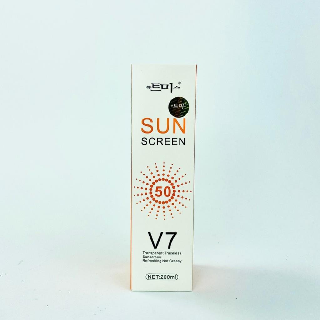 Kem chống nắng V7 SUN SCREEN SPF50 200ml - Xịt chống nắng trắng da, nâng tone, chống nước. Dạng xịt tiện dụng CN03