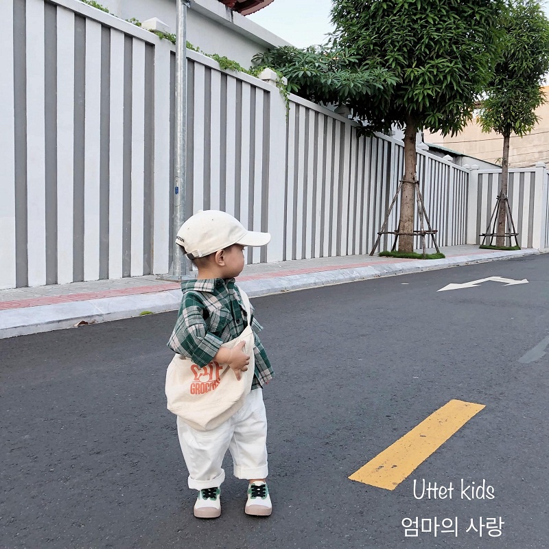 [Ảnh thật] áo sơ mi hàn quốc 1058 dành cho bé gái và bé trai size 80 đến 120
