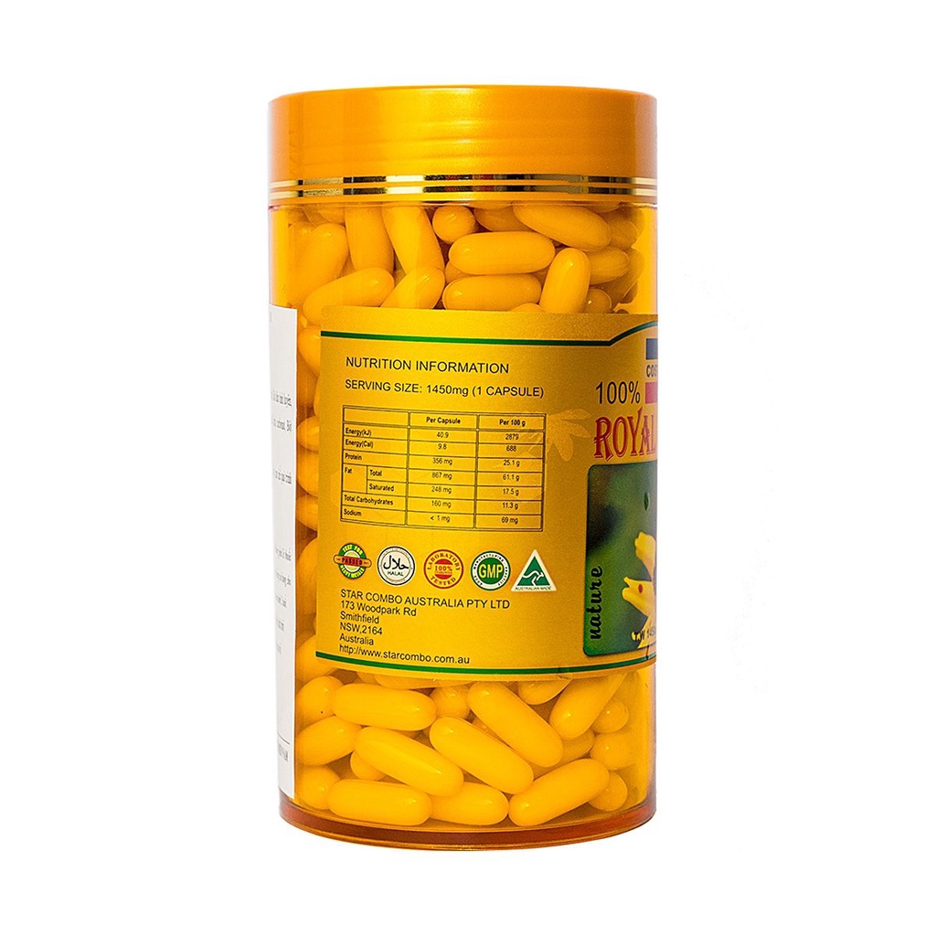 Viên Uống Sữa Ong Chúa Úc Costar Royal Jelly Soft Gel Capsules 1450mg (365 viên)