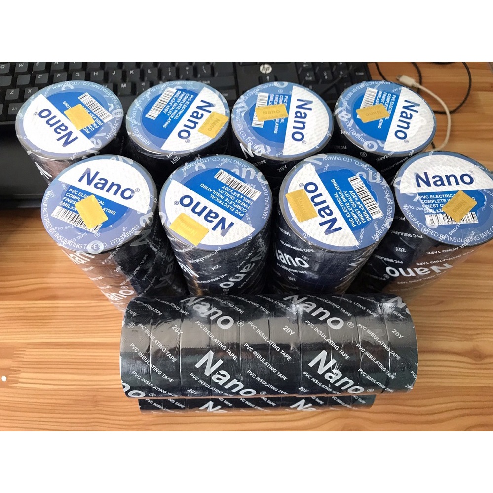 Băng keo đen cách điện Nano 20Y chính hãng nano
