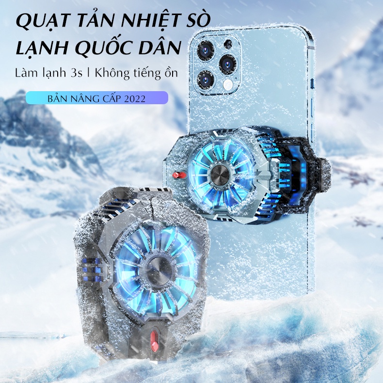 Quạt tản nhiệt điện thoại sò lạnh BER IRON SHIELD chơi game X20 - Nâng cao tuổi thọ pin - Giảm nhiệt 3s