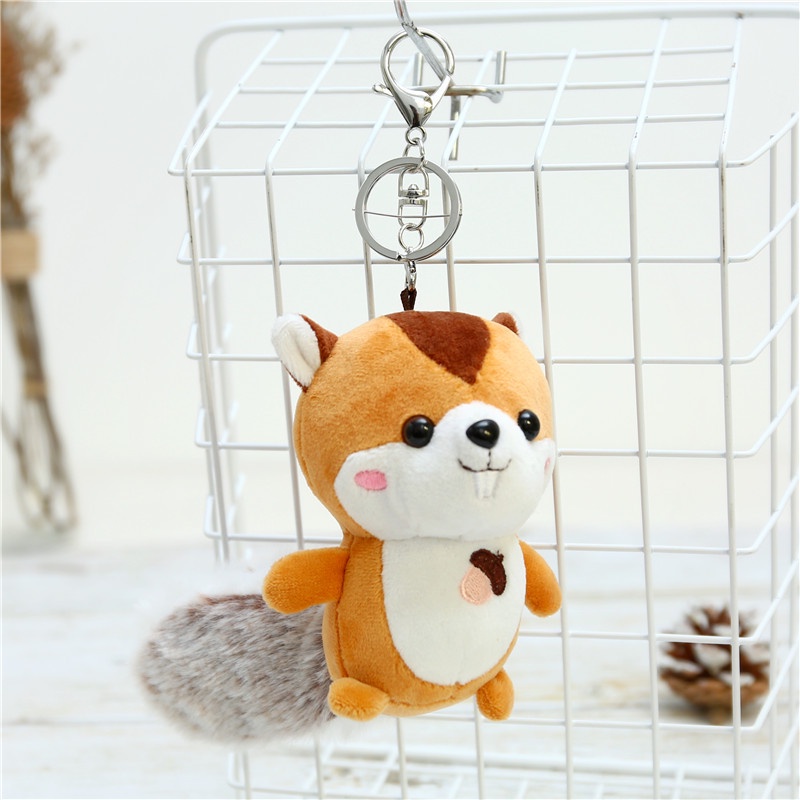 Móc Khóa Hình Sóc Nhồi Bông Dễ Thương Sáng Tạo