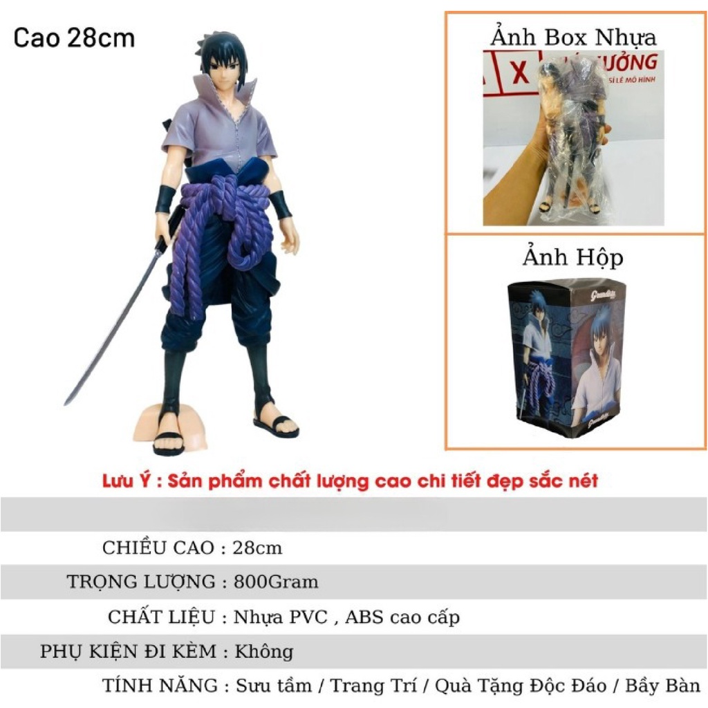 Mô hình UCHIHA SASUKE nguyền ấn ngầu đét cao 24cm, figure naruto decor trang trí decor, mô hình nhân vật anime
