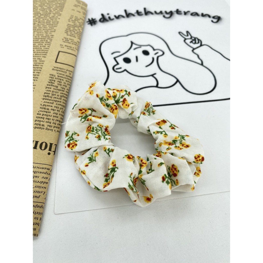 Dây Tóc Nữ Hình Bánh Donut Dễ Thương❤️𝙁𝙍𝙀𝙀𝙎𝙃𝙄𝙋❤️Băng Zo Tóc Hoạ Tiết Xinh Xắn-Dây Buộc Scrunchies