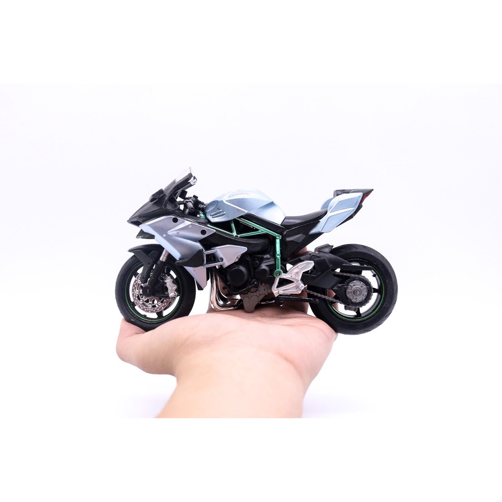 XE MÔ HÌNH MOTO Kawasaki H2R có ĐÈN, ÂM THANH | HUAYI MODEL tỷ lệ 1:12