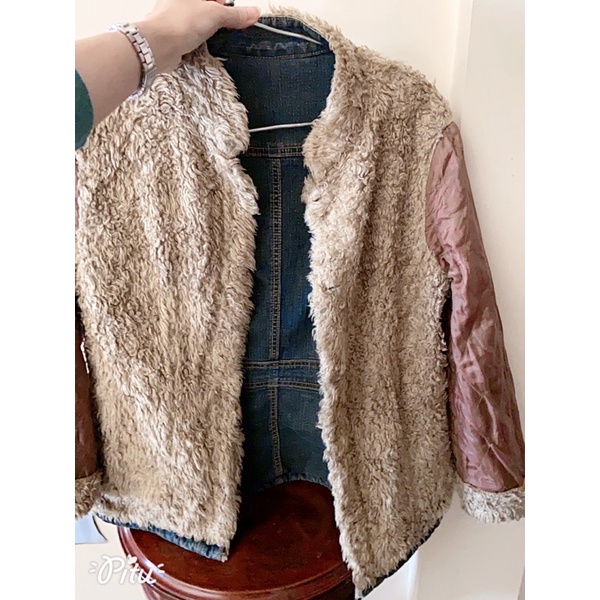 Ao khoác jean lót lông