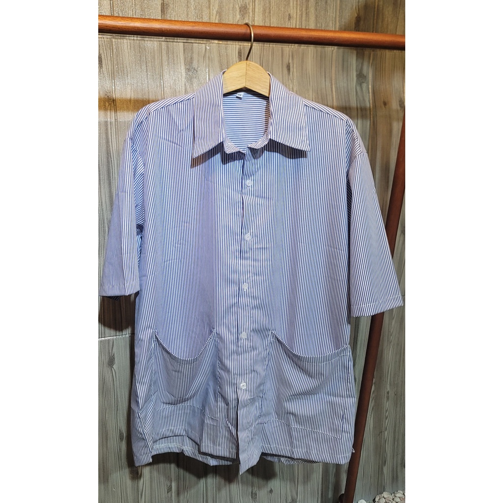 Áo Sơ mi Sọc tay ngắn có túi STRIPES CVC - Giá sỉ Unisex