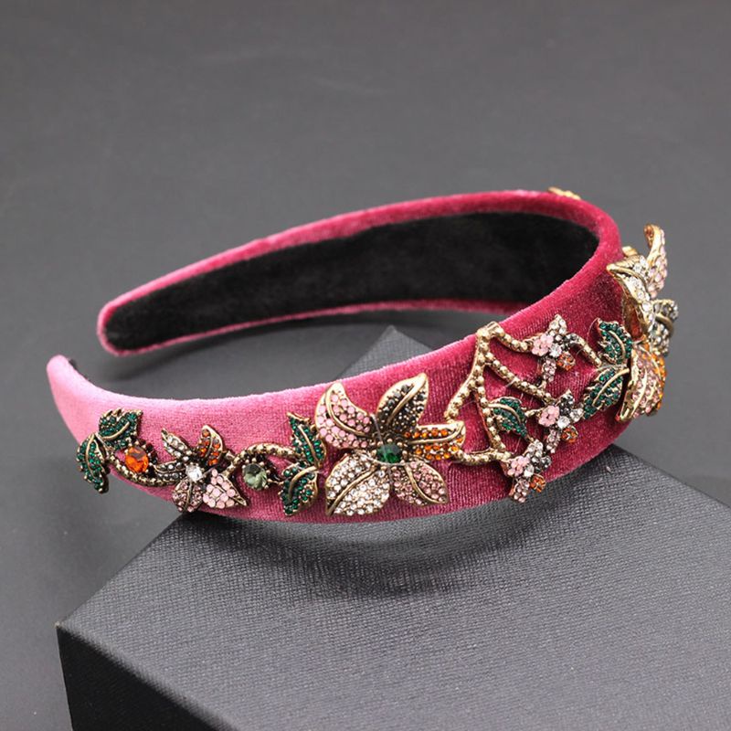 Flgo Băng Đô Cài Tóc Bản Rộng Đính Đá Thời Trang Sang Trọng