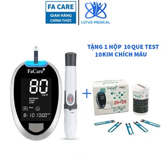 Máy đo đường huyết FACARE - Máy đo tiểu đường tặng kèm 10 que thử và 10 kim chích thumbnail