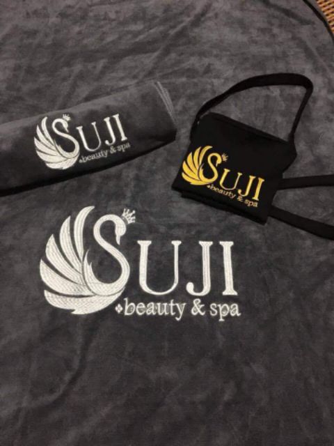 Khăn trải spa thêu logo 90x1m9,ko nhận ít