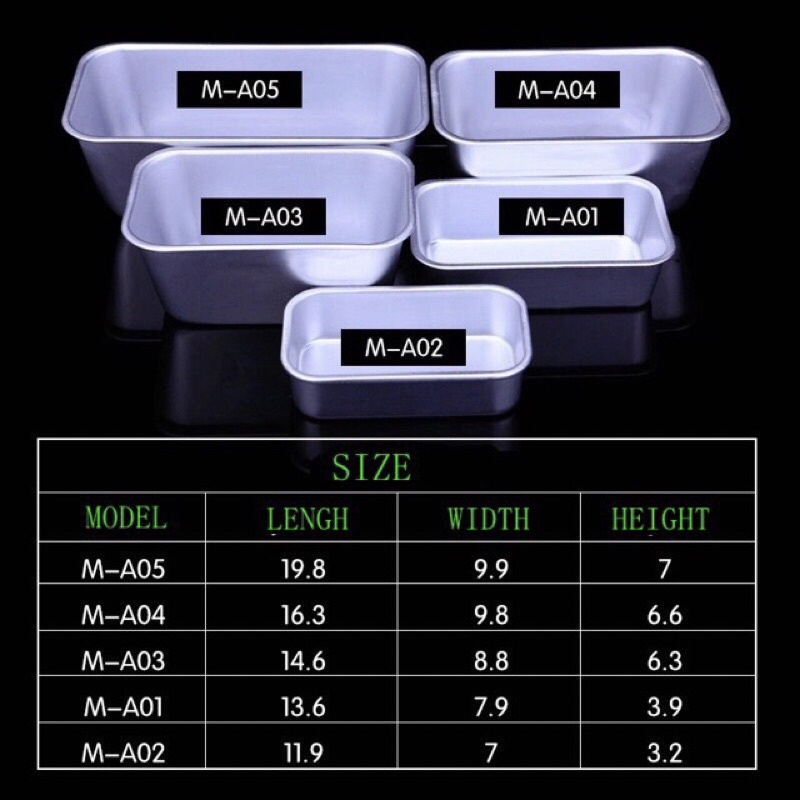 Khuôn loaf bánh mỳ nhôm đúc A01-A02-A03-A04-A05