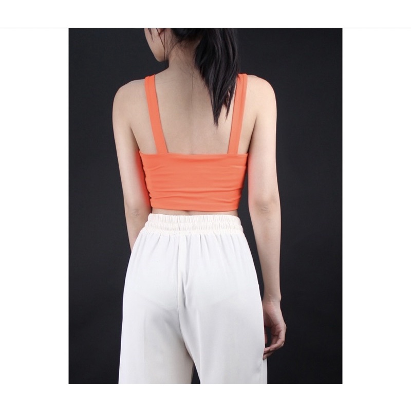 Áo 2 dây croptop f21 xuất dư xịn màu cam đỏ