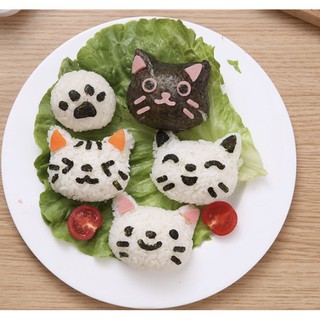 BỘ KHUÔN ÉP CƠM BENTO HÌNH MÈO NEKO