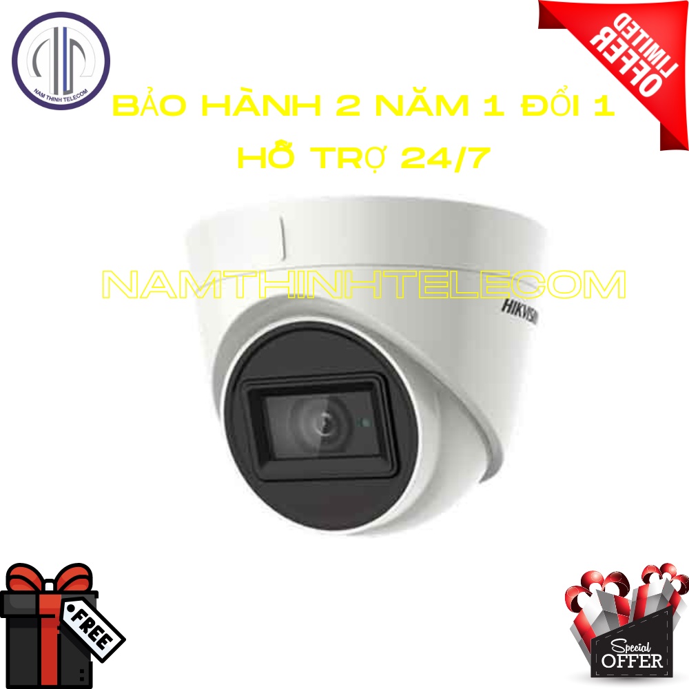 Camera có dây HIKVISION 2Mp dome thân trong nhà ngoài trời chính hãng bảo hành 2 năm