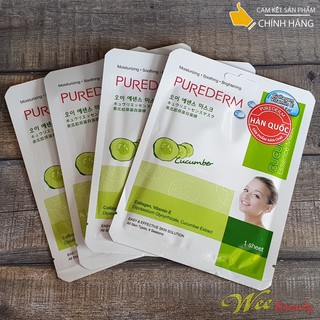 Mặt Nạ Giấy Dưỡng Da Dưa Leo Purederm [01 Miếng/Gói 23g] [Hàn Quốc]