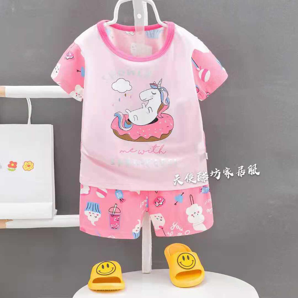 Đồ bộ cotton xuất hàn bé gái (6-32kg) chất vải mát mịn, hoạ tiết dễ thương