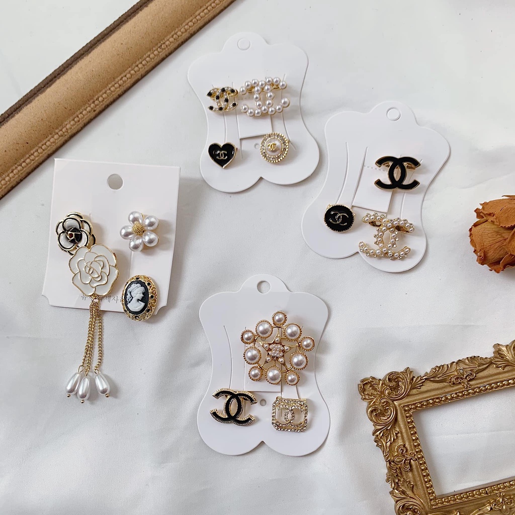 Set tag cài áo đính đá lấp lánh, siêu xinh phong cách thời trang thanh lịch.