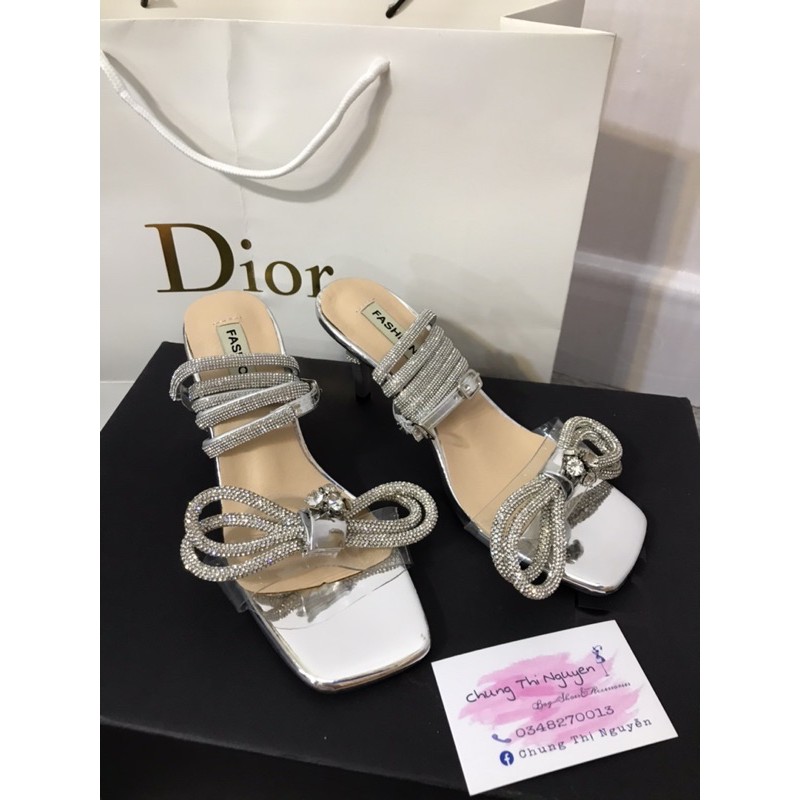 Sandal quai nơ đá