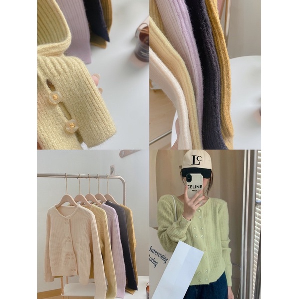 Áo len 2 hàng khuy len Korea dày form suông rộng