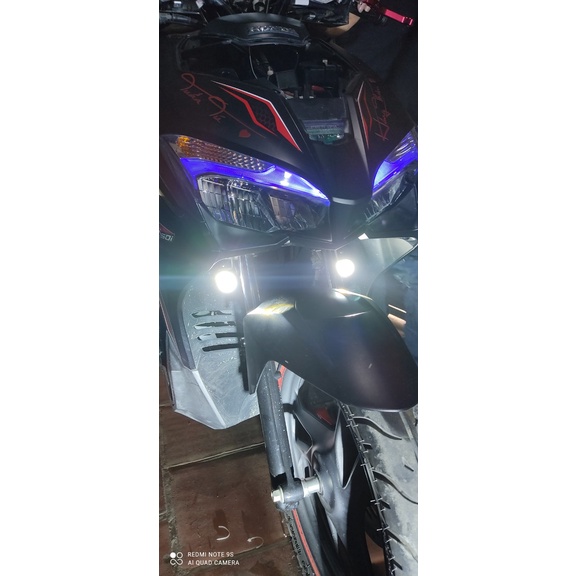 Pat gắn đèn trợ sáng bi mini trợ sáng l4x chân phuộc xe Vision AB Vario